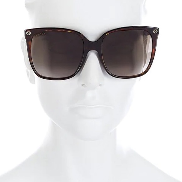 Gucci Square Sunglasses Authentic NWOT 57mm with duster, case and cleaning cloth - Picture 7 of 9